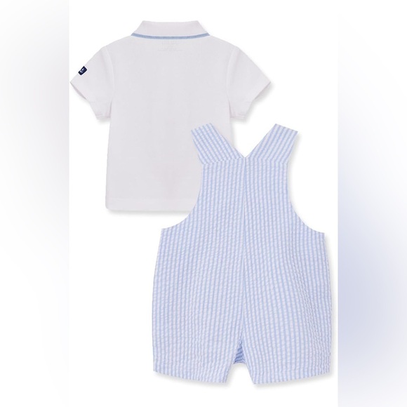 Baby Boy's Sailboat 2-Piece Polo & Striped Romper Set Sz 9M - Picture 3 of 12